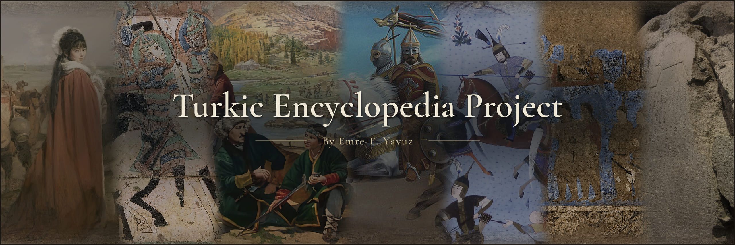Turkic Atlas, by Emre-E. Yavuz — a collage of paintings, murals and inscriptions of the Turkic steppe peoples